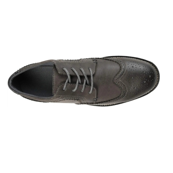 Vance Co. Drake Leather Wingtip Oxford in Dark Grey/Black - Picture 9 of 15